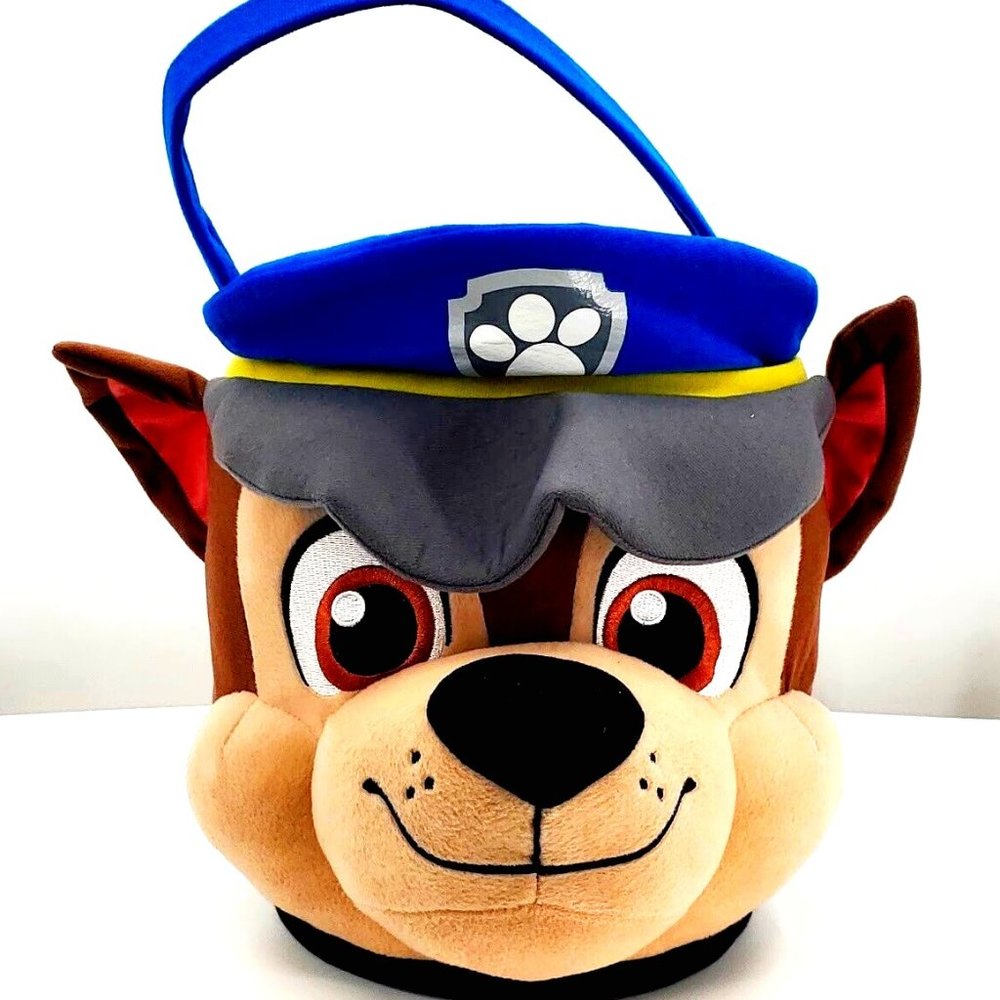 Paw Patrol Plush Easter Bucket 2018 Nick Jr. Jumbo Blue Like New Condition